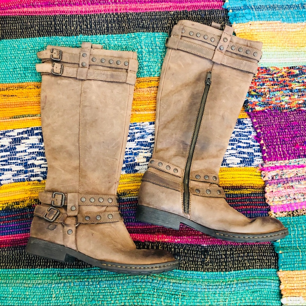 Born distressed leather boots